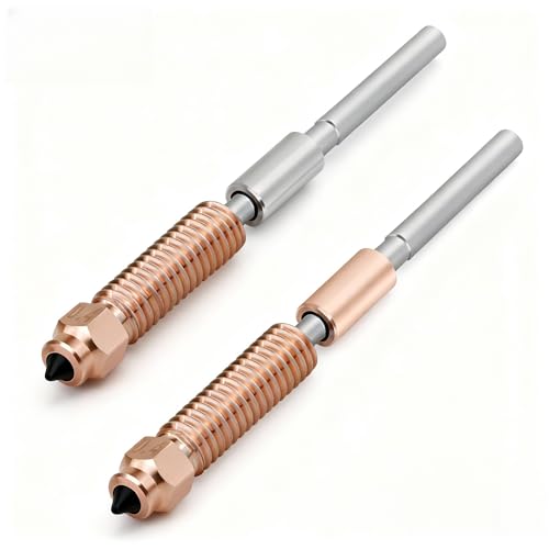 2 Pack 0.4MM+0.4MM K1C/K1 Max Upgrade Integrated Nozzle Titanium Alloy Red Copper Dual Metal Hardened Steel Spray Head Throat Kit