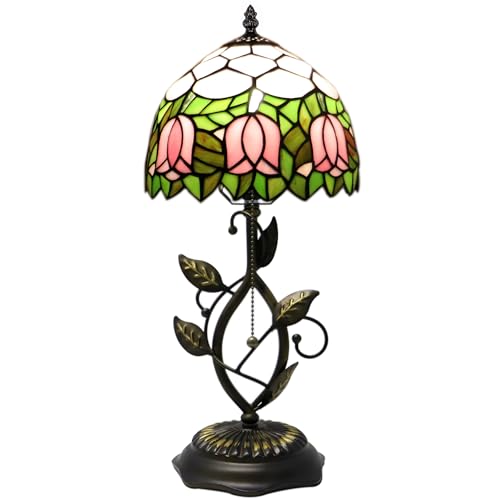 MQYXH Tiffany Pink Tulip Lamp 18 Inch