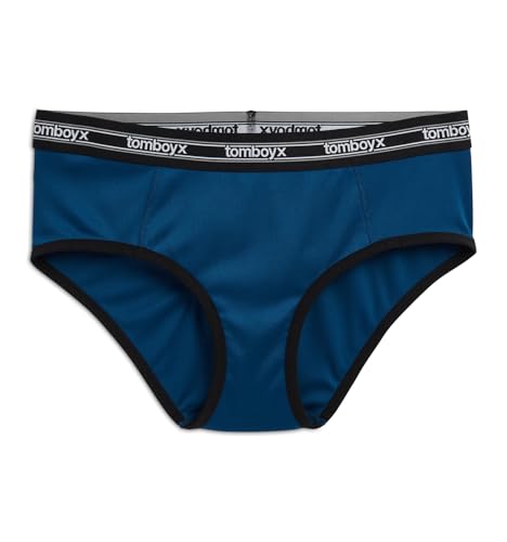 TomboyX Tucking Hiding Hipster Underwear Secure Compression for Transgender MTF Gaff Shaping Panties Size Inclusive -X-Small/Retro Blue