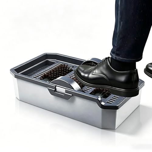 Machine de nettoyage de chaussures avec 3 brosses et tapis à récurer libre-service