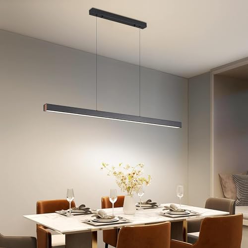 Pendentif linéaire LED moderne et réglable pour éclairage de table