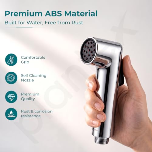 Image of Plantex Self Cleaning Health Faucet for Toilet /ABS Plastic Jet Spray for Bathroom /Hand Gun /Without Hose Pipe - Pack of 1 (Chrome)
