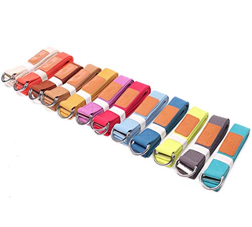 #DoYourYoga Cinturón de Yoga »Amita« / Correas para Yoga con Cierre en Forma de Anillas metálicas / 260 x 3,8 cm/Azul Marino