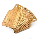 Bulk Plain Bamboo Paddle Cutting Board (Set of 10) | For Customized, Personalized Engraving Purpose | Wholesale Premium Blank Bamboo Board (Handle 13' x 6')