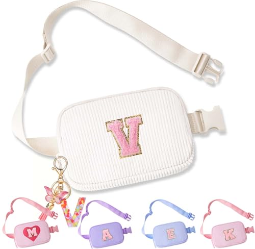 Image of Belt Bag for Girls Gifts - Birthday Gifts for Teenager, Personalized Gifts for Mom Freind Sister Teacher, Graduation GiftsInitial Crossbody Bag Belt Bag for Women V