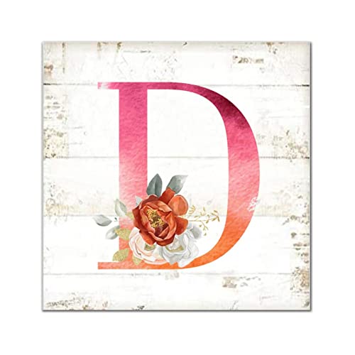 Lettre D en bois monogramme rose pour chambre bébé et porche