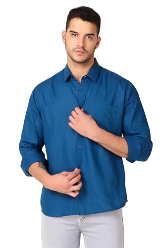 Image of Patrinus Pure Linen Mandarin Collar Full Sleeve Shirt