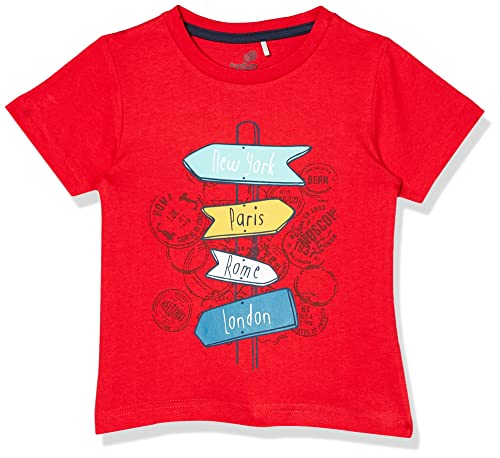 Camiseta Manga Curta, Tip Top, Meninos, Vermelho, 8
