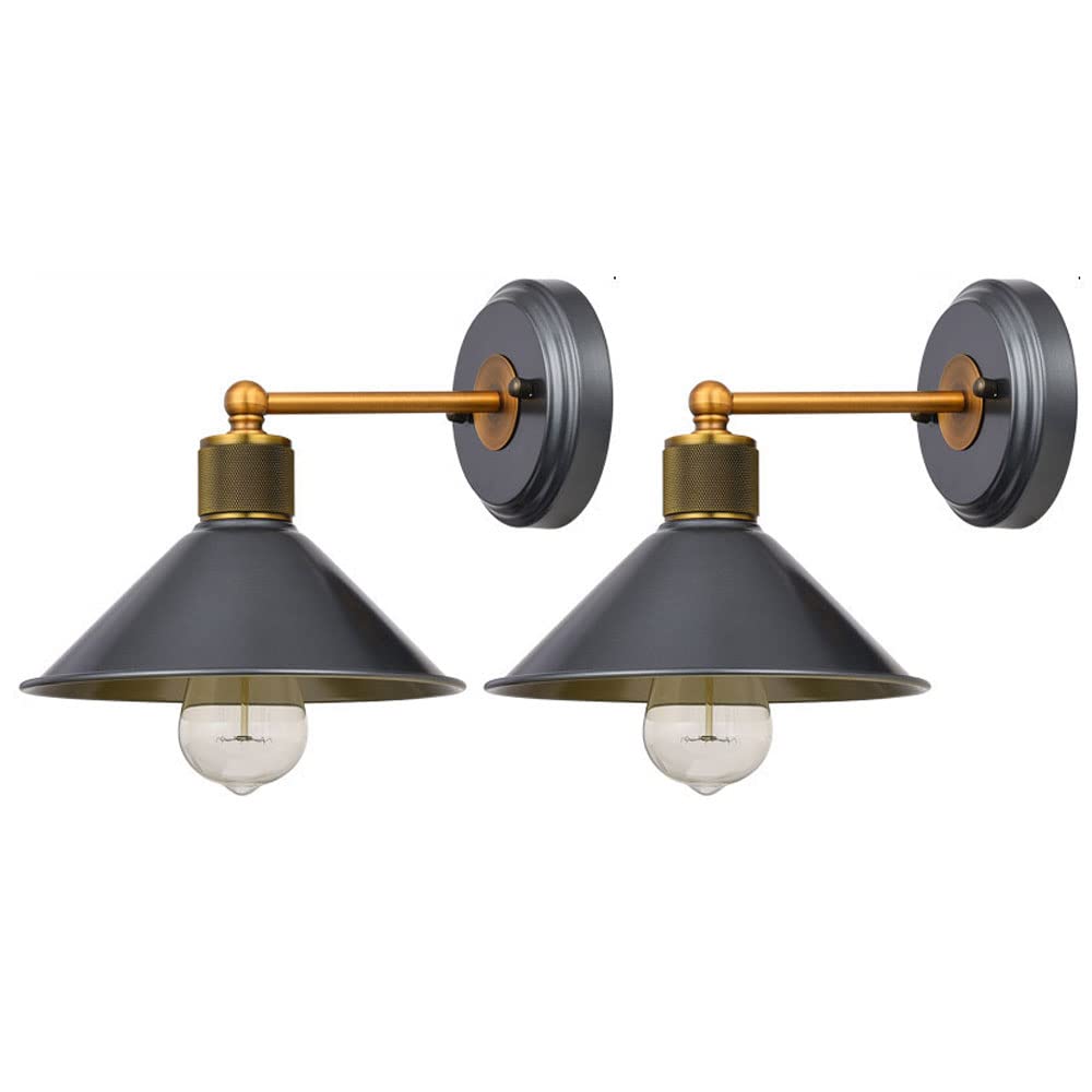 Luminaires de porche à montage mural rustiques noir mat | Lampe extérieure industrielle