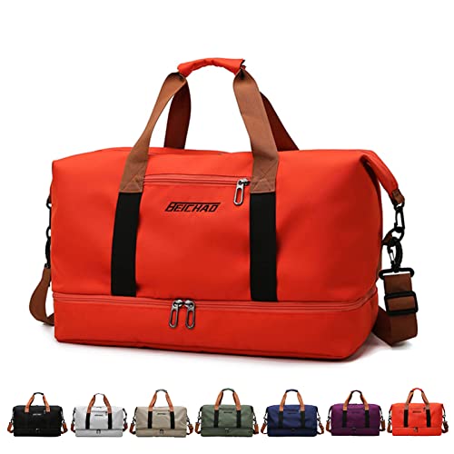 Sporttasche & Reisetasche für Damen und Herren - mit Schuhfach & Nassfach, Large Capacity Travel Bag Leichte Trainingstasche wasserdichte Schwimmtasche für Reisen, Sport, Fitness