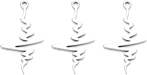 Miniatura 1 de EXCEART 20 dijes de latido del corazón de acero inoxidable, accesorios de joyería para manualidades, accesorios para collares, pulseras (plateado),