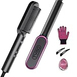 TYMO Brosse Lissante pour Cheveux, Fer à Lisser Peigne Chauffant Avec 25s PTC Chauffage, 5 RéGlages De TempéRature, Lisseur Cheveux Céramique, Anti-BrûLure, Brosse Chauffante TYMO RING