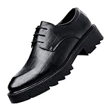 Men Dress Shoes British Style Fashion Business Formal Casual Leather Shoes for Wedding Groom Office Wear(10) Black
