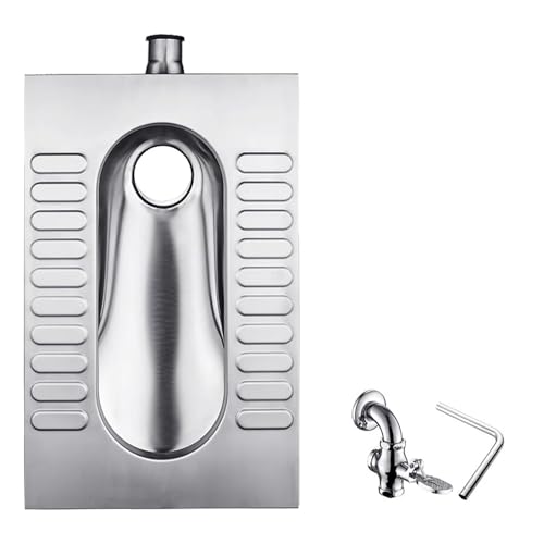 Premium Squat Toilet Set, 304 Stainless Steel, Odorless, Complete with Tank for Public Bathrooms,E,B miniatura 1