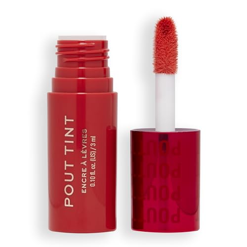 Makeup Revolution, Teinte Lèvres Pout, Teinte Lèvres Légère, Couleur Modulable, Formule Hydratante Fini Gloss à Tache, Corail Doux, 3ml