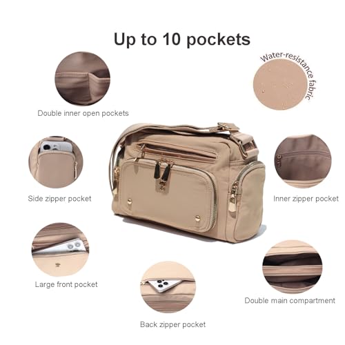 Bolso Tote cruzado para mujer con múltiples bolsillos miniatura 4