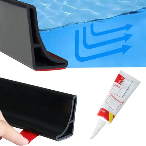 Image of URBANMONK 3-Meter Self Adhesive Water Stopper for Bathroom | Water Stopper for Kitchen Slab with Glue Stick | Bathroom Water Stopper Flexible Silicone Water Blocking Strip