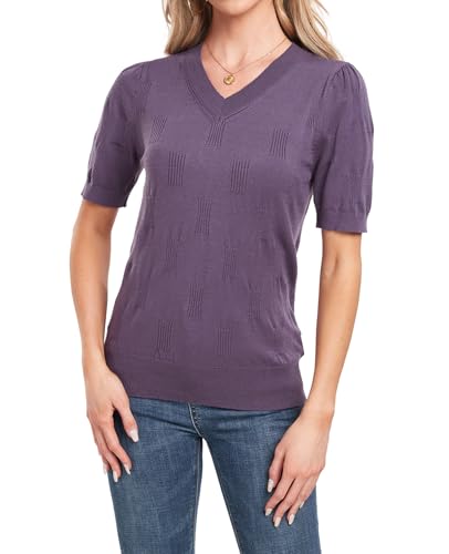 MINTLIMIT Women's Short Sleeve Sweater Tops Pullover Shirts 2025 Spring Summer Trendy Casual Blouses3