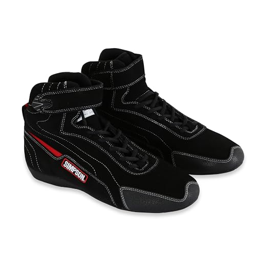 Simpson Racing TU120BK Turbine High Top Racing Shoes - Adult Size 12 - Black