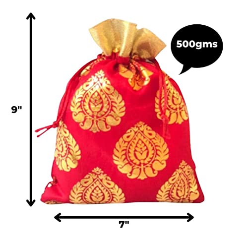 Image of Designer Fabric Potli Batwa Bag Bridal Purse Women handbag Shagun Pouch Return Gifts MultiColor