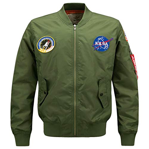 PZJ Bomber Chaquetas Hombre, Manga Larga Impresión Cierre De Cremallera Jacket Sporty Bomber Suelto Casual para Abrigos