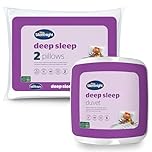 Silentnight Deep Sleep Double Duvet and Pillow Pair - 15 Tog Duvet Quilt Ideal for Autumn Winter with Medium Support Pillows 2 Pack - Hypoallergenic and Machine Washable - Double