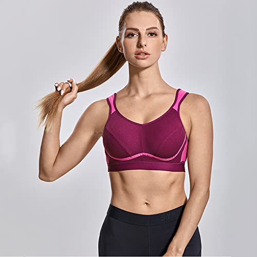 Sujetador deportivo para mujer en talla 75E con soporte de malla para yoga y fitness negro 4
