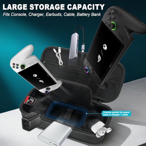 Image of G-STORY Large Capacity Carrying Case for ROG XBOX ALLY X&ROG XBOX ALLY 7 inch 2025 Handheld, Hard EVA Travel Bag Gaming PC Console, Storage Pouch with Battery Bank Cable Pocket & Accessories Compartment