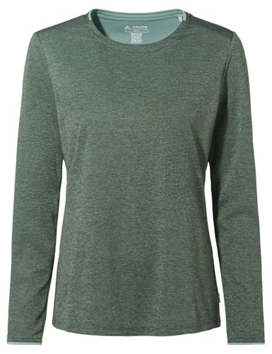 VAUDE Damen Longsleeve Essential LS T-Shirt, Funktionsshirt, perfekt als Baselayer, atmungsaktiv, pflegeleicht und schnelltrocknend, Agave, 38