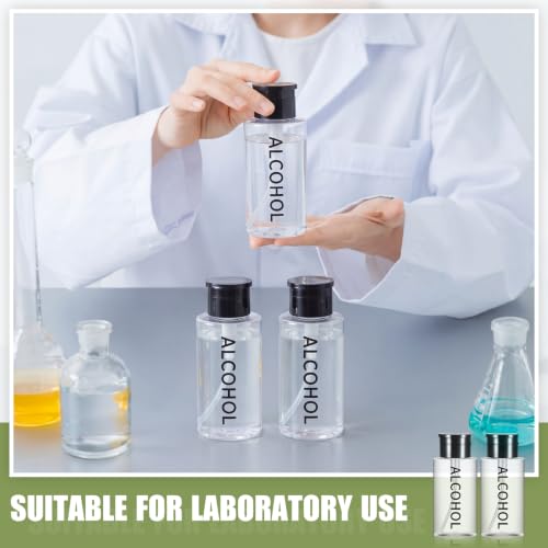 Image of Layhit 3 Pcs Alcohol Pump Dispenser 10 Oz, Black Cap + Clear Bottle | Push down Pump for Easy Dispensing, Refillable for Sanitizer, Cosmetics, Nail Care, Clear Plastic for Visibility