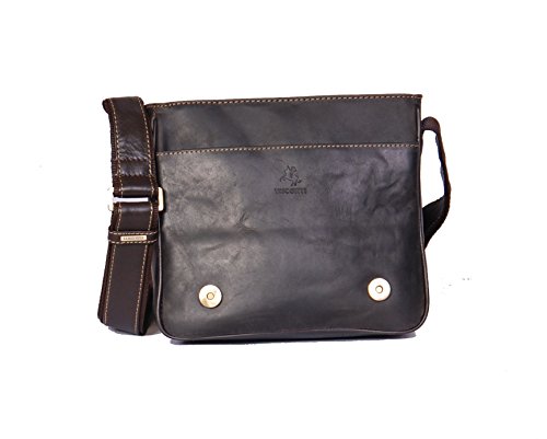 Sac messager en cuir marron Beck sac de bureau unisexe décontracté