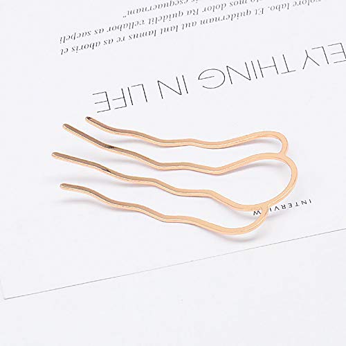 DIYstore 9 PCS 4 Teeth Hair Combs, Fork Clip Stick Hair Side Comb Hairpin Hair Bun Updo Hair Sticks Alloy 4 Prong Bun Hair Pins Clips Grips for Women Hair Styling Tool Accessories