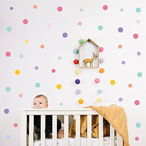 Polka Dot Wall Decal Stickers for Baby Girls Boys Nursery Bedroom Removable Colorful Dot Wall Stickers for Kids Room DIY Decorations Cover