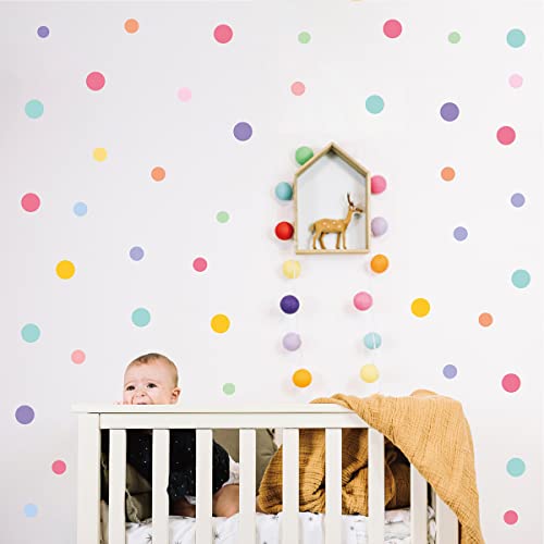 Polka Dot Wall Decal Stickers for Baby Girls Boys Nursery Bedroom Removable Colorful Dot Wall Stickers for Kids Room DIY Decorations