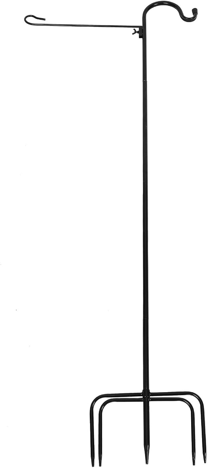 Rust-Resistant Shepherd’s Hook for Garden Lanterns and Bird Feeders, 137cm Iron Ground Hanging Hook for Outdoor Patio and Yard Décor