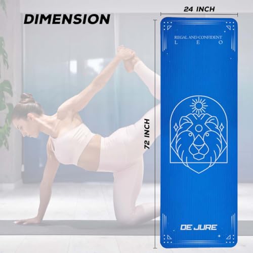 Image of De Jure Fitness Yoga Mat for Women and Men, 13mm Extra Thick Non-Slip NBR Exercise Mat for Yoga, Pilates, Gym & Floor Workouts - with Carry Strap - Leo