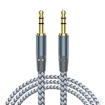 Aux Cable 3.5mm –1.2M- Nylon Braided Aux Cord Lead for Car, Headphone, iPhone, iPad, iPod, Samsung, MP3 Player, Smartphone, Echo Dot, Tablet, Home Stereos, Laptop (1.2M)