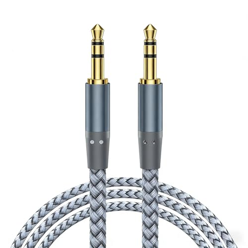 Image of 3.5mm to 3.5mm Aux Audio Cable –1.2M- Nylon Braided Aux Cord Lead for Car, Headphone, iPhone, iPad, iPod, Samsung, MP3 Player, Smartphone, Echo Dot, Tablet, Home Stereos, Laptop (1.2M)