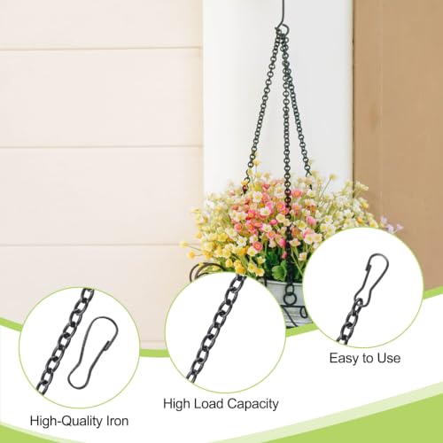 Image of Picture Hanging Kit with 4Pcs 2M Frame Hanging Chains & 12Pcs Small Hooks, Heavy Duty Metal Display Chain for Photo Frames Artworks Mirror(Gunmetal Gray)