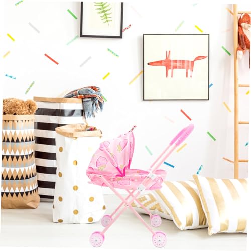 BESPORTBLE Kleiner Puppenwagen mit Stauraum Bewegliches Modell aus Sicheren Materialien mit Glattem Griff für Rollenspiel und Puppenpflege für Mädchen und Jungen – Bild 7