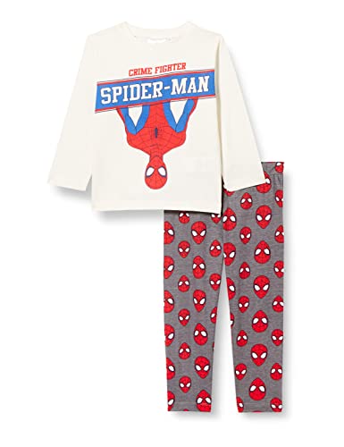 Marvel Jungen Pyjama Long Spiderman Schlafstrampler, Blanc, 4 ans