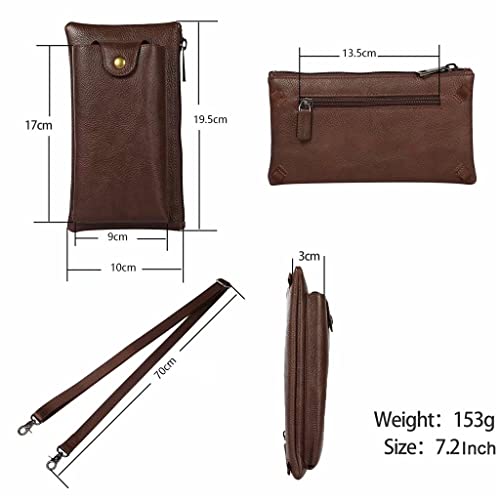 Outdoor Crossbody Leather Phone Bag Men Women Shoulder Wallet Case Zipper Card Holster2