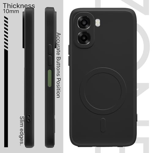 Image of Pikkme Back Cover for Oppo A6X 5G Soft Matte Silicone Mag-Safe Design (Mag-Safe Not Support) Camera Protection | Slim Fit Bumper Cover (Black)