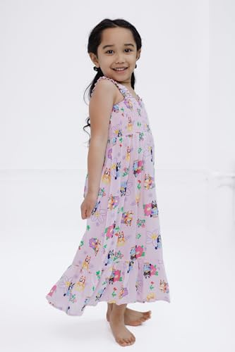Bluey Girls Square Neck Smocked Maxi Dress Toddler to Big Kid Sizes (2T - 10-12)4