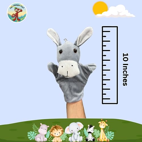 Image of Donkey Hand Puppet | Animal Hand Puppet | Storytelling Puppets for Kids | Hand Puppets for Kids | Animal & Bird Hand Puppet | Puppet Toy | Hand Masks for Kids | Soft Toy