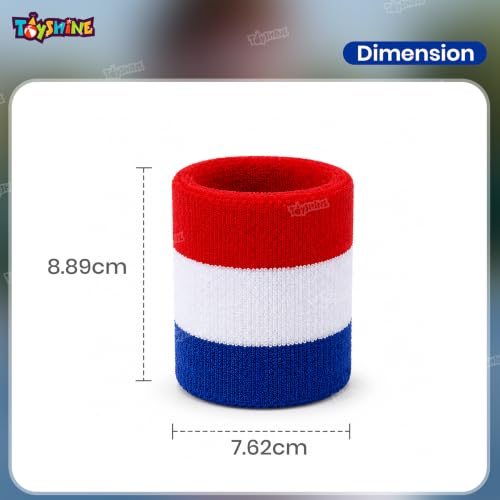 Image of Toyshine 3 Pieces Sweatbands Set, Includes Sports Headband and Wrist Sweatbands Striped Sweat Band for Athletic Men and Women SSTP
