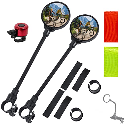 Bravace Bike Mirror, 11 Pcs Adjustable Bicycle Mirrors Handlebar Rearview Mirror Shockproof Acrylic Convex Safety Mirror With Wide Angle, Bicycle Accessories For Adult Bikes Mountain Road Bikes #TOP15
