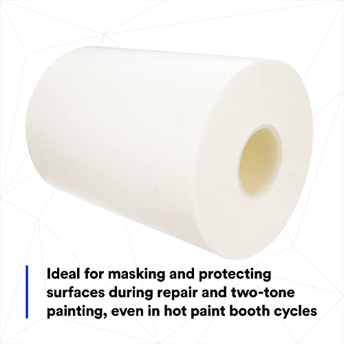 Image of 3M High Temperature Paint Masking Film 7300, Adhesive-Free, Heavy-Duty, Translucent Color, 3.4 mil, 12 in x 1500 ft, 3 /Case