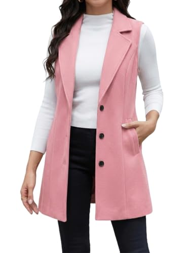 Image of IDEALSANXUN Plaid Vest for Women Fall Winter Sleeveless Blazer Jackets