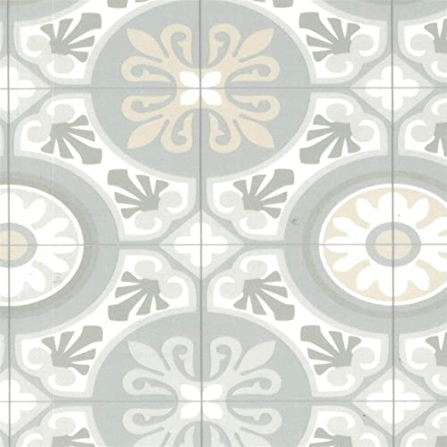 White Grey Designer Non-Slip Vinyl Flooring Roll For LivingRoom, Kitchen, DiningRoom, 2.0mm Cushion Backed Vinyl Sheet, Waterproof Lino Flooring-3m(9 ' 10") X 1m(3 ' 3") - 3m²